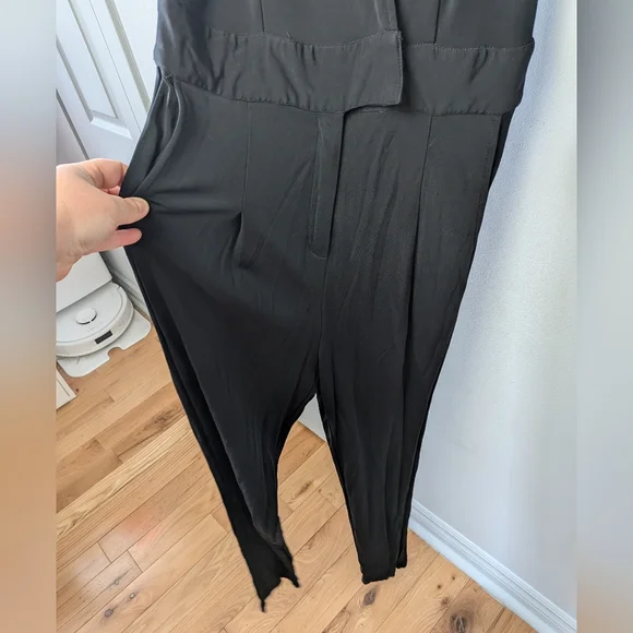 GANNI Marilyn Black Romper Sleeveless Size XS elegant Formal V Neck Feminine - Picture 7 of 16